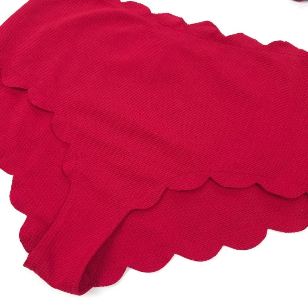 NEW Marysia Antibes Bikini Top Santa Monica Bottom Set Red Coquette Vintage Boho